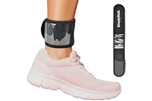 SimplyWalk Ankle Band(Size Medium) for Large Fitness Pedometer, (Counter NOT Included) Soft Wear Ankle Band with Transparent Pouch for Step Counter (Pedometer Not Included) (Black)