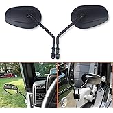 1 Pair Custom Off-Road Adventure Door Hinge Mirror Qucik Release for Jeep Wrangler JK JKU TJ LJ CJ YJ (Black)