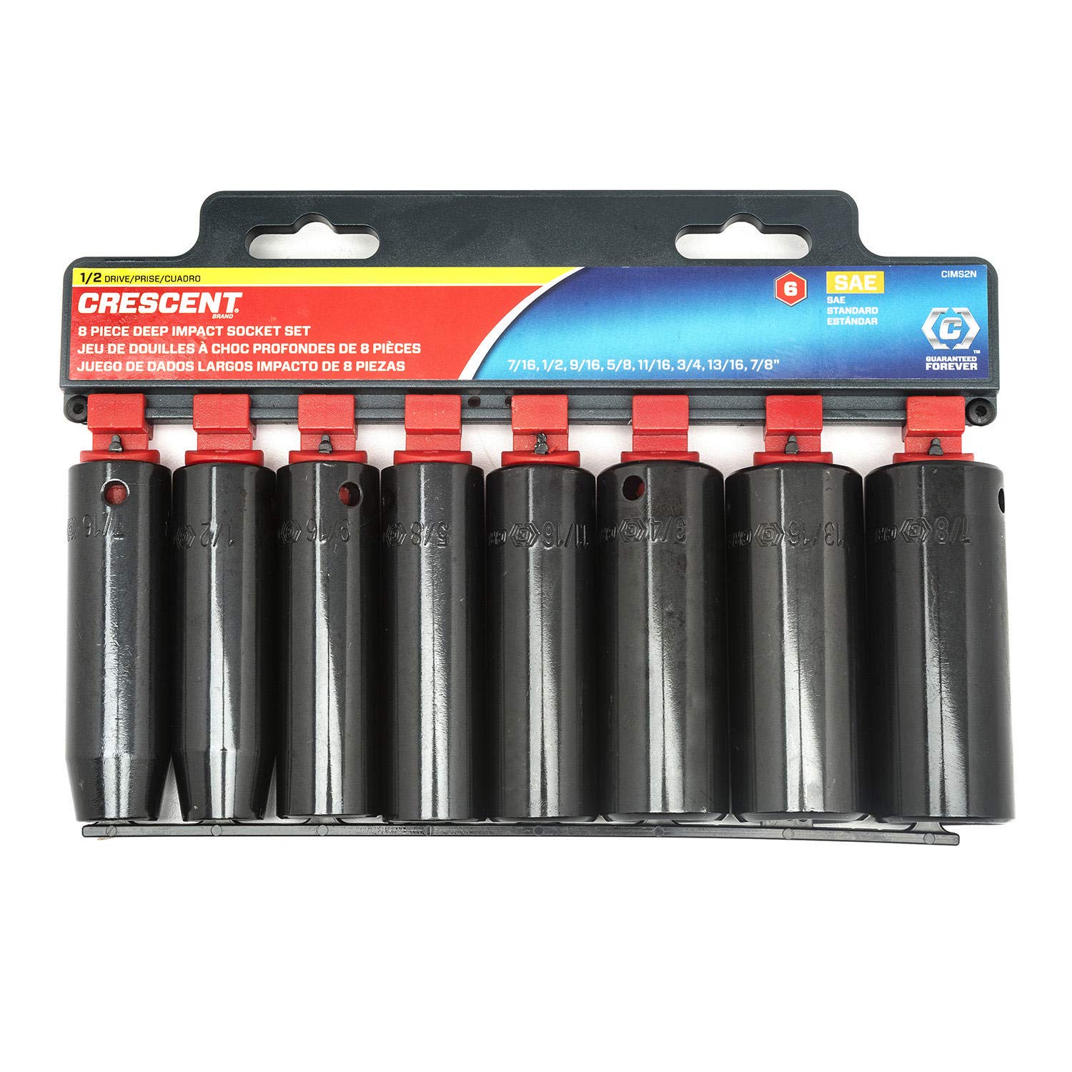 Crescent 8 Piece 1/2" Drive 6 Point Deep Impact SAE