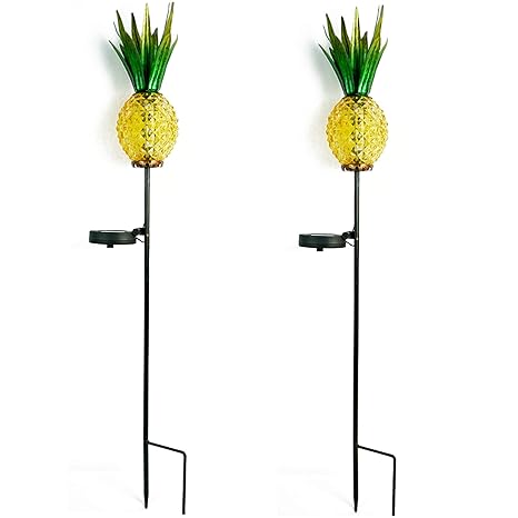 Amazon Com Solar Lighted Pineapple Garden Stake Outdoor Solar
