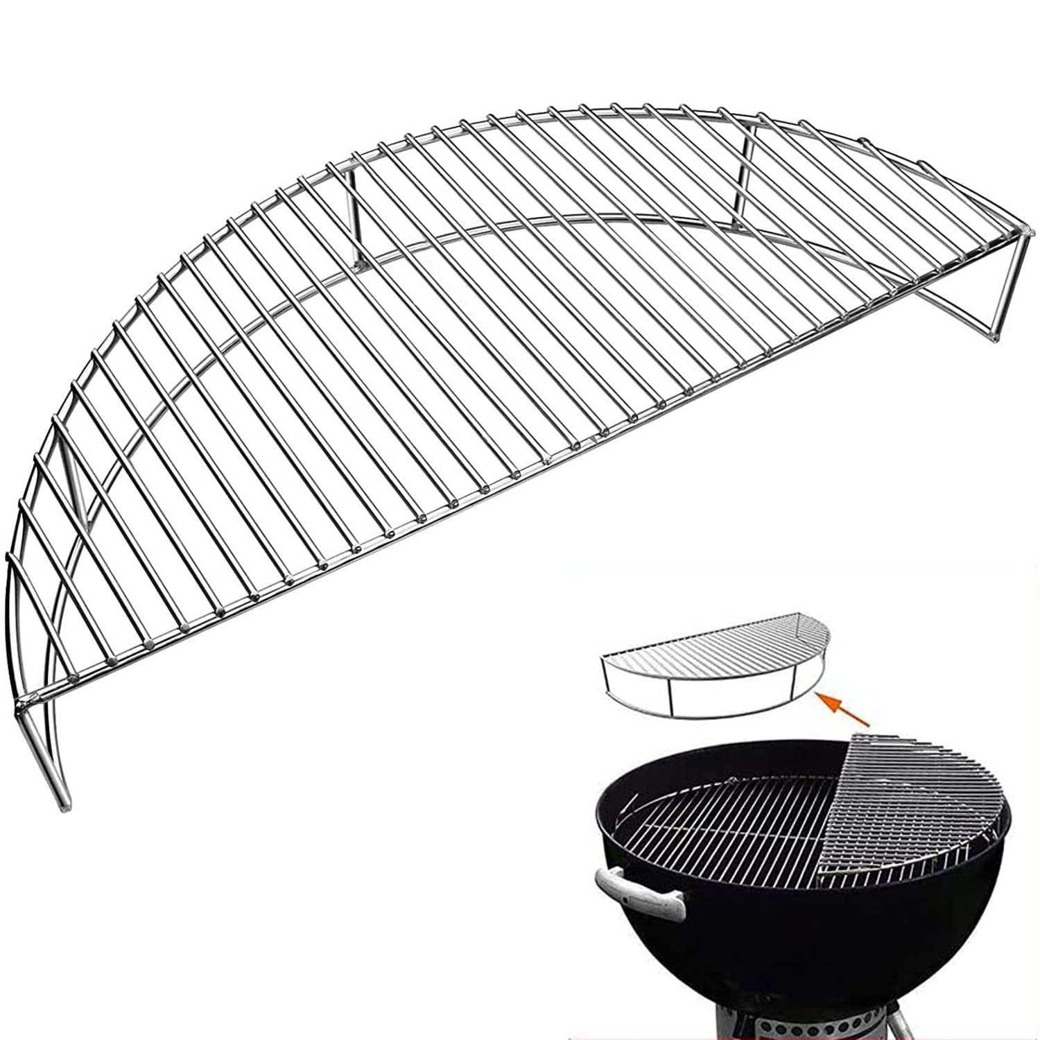 Denmay 52.3cm Warming Rack for 57 cm Weber Kettle and Charcoal Grills, Bar-B-Kettle, Smokey Mountain Cooker Smoker - Not Fit 47 cm Grill