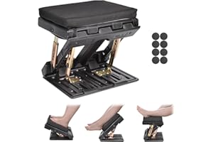 Scalebeard Foot Rest for Under Desk at Work 4-Level Height Adjustable,Ergonomic Foldable Footrest with Replaceable and Washable Cover for Office, Gaming,Computer, Soft & Removable Pad Desk Foot Stool