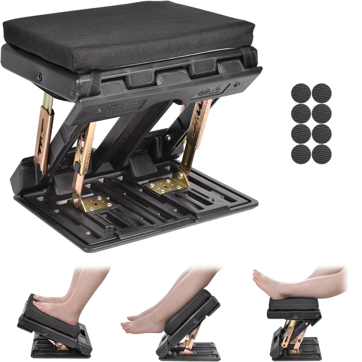 Photo 1 of Scalebeard Foot Rest for Under Desk at Work 4-Level Height Adjustable,Ergonomic Foldable Footrest with Replaceable and Washable Cover for Office, Gaming,Computer, Soft & Removable Pad Desk Foot Stool