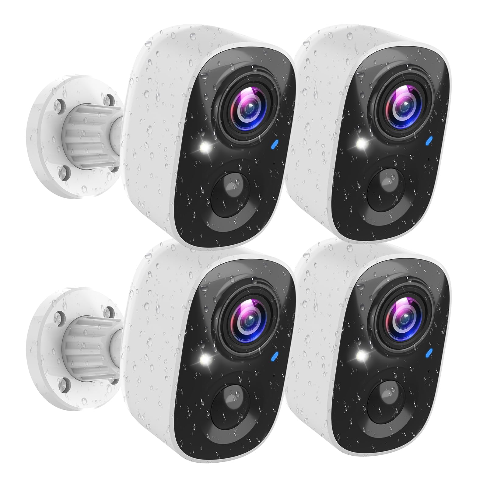 Photo 1 of MaxiViz Security Cameras Wireless Outdoor (4 Pack), Battery Powered Cameras for Home Security with AI Motion Detection, 2K Color Night Vision, 2-Way Talk, IP66 Weatherproof, SD/Cloud Storage