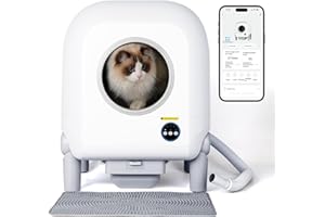 ZEACOTIO Automatic Self Cleaning Cat Litter Box, App Control Smart Litter Box with 100L X-Large Space, Superior Security System Protection with Dual Sensors, Odor Ventilating Pipe Protect Fresh Air