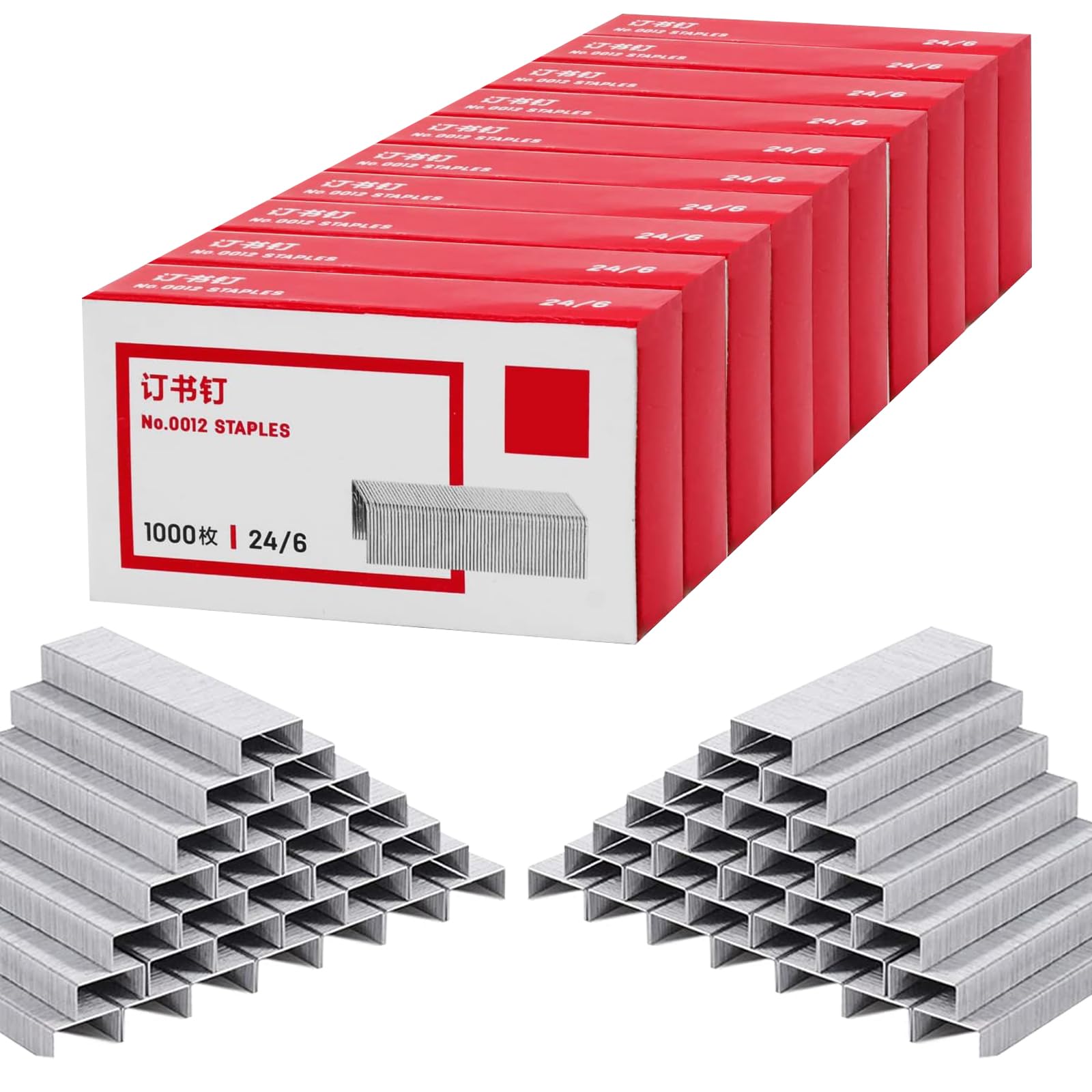 APACALI 20000 PCS Staples, Standard 24/6 Staples, Staple 24/6 for Home, Office Work Use, (1 Box of 1000, 20 Boxes)