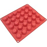 Freshware CB-101RD 30-Cavity Silicone Peanut Butter Cup, Chocolate, Candy and Gummy Mold