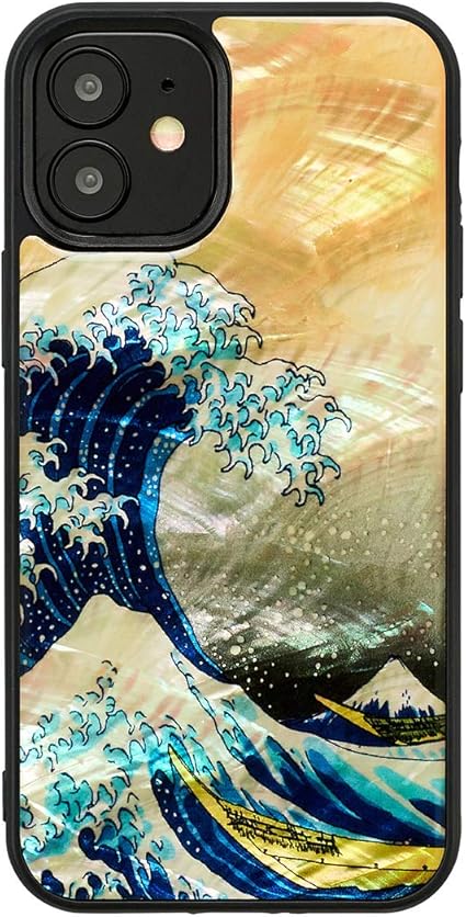 Amazon Ikins Iphone 12 Mini ケース 絵画 浮世絵 北斎 富嶽三十六景 天然貝 Pearl Qi充電 ワイヤレス充電 Iphone 12 Mini 神奈川沖浪裏 Ii12 日本正規代理店品 5 4インチ Ikins 家電 カメラ