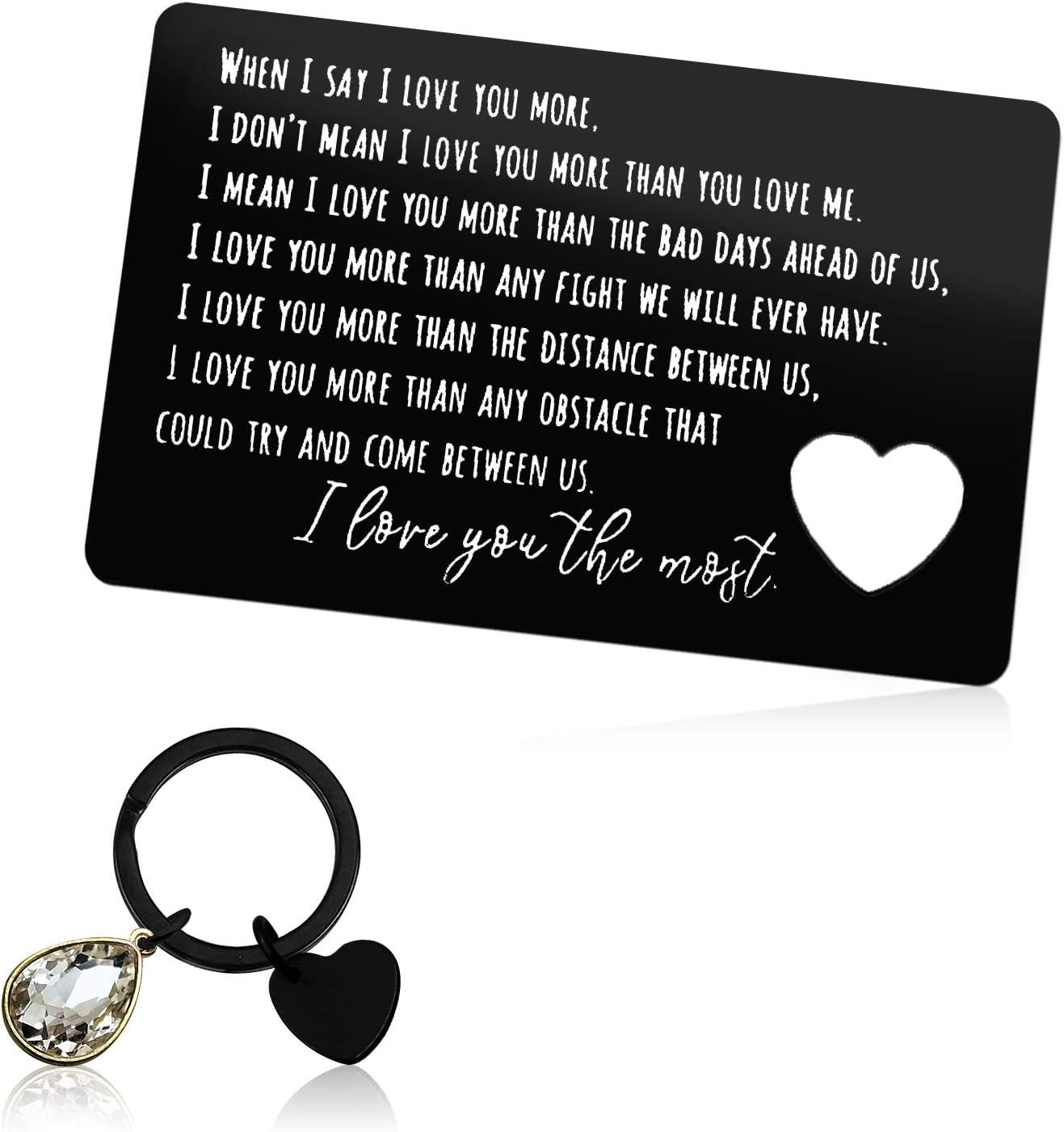 Valentines Day Gifts for Men Engraved Wallet Insert Card for Boyfriend Husband Christmas Birthday Gifts Wedding Anniversary Card Gift I Love You Gift for Him Boyfriend Fiance