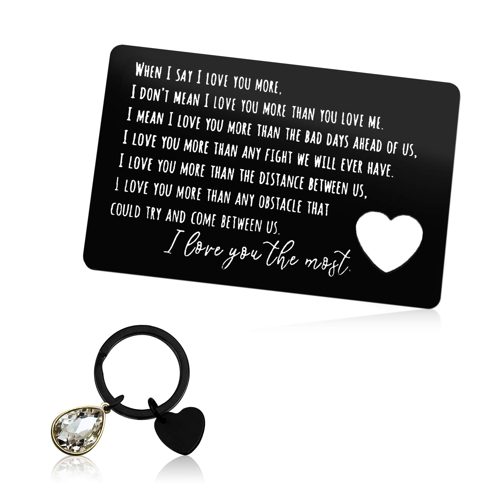 Valentines Day Gifts for Men Engraved Wallet Insert Card for Boyfriend Husband Christmas Birthday Gifts Wedding Anniversary Card Gift I Love You Gift for Him Boyfriend Fiance