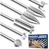 shengbenhao Wood Carving Bits for Dremel Rotary Tools 6 Pcs | Wood Carving Drill Bits Set, 1/8&rdquo; Shank Rotary Tool Bits for Woodworking Carving Engraving Grinding Drilling Micro Sculpture