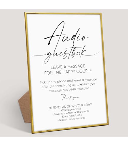 thumbnail image 2 of Audio Guest Book Sign, Minimalist Wooden Sign With Stand, Wedding Reception Signs, Party Supplies, Bridal Shower Centerpieces, Engagement Party Decorations, Sign Our Guest Book Signs For Wedding-4 2 of 14