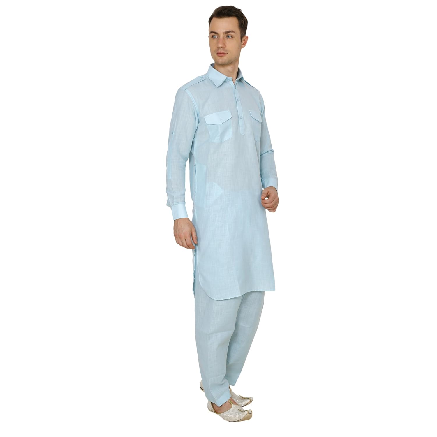 royal men's linen cotton pathani suit set's