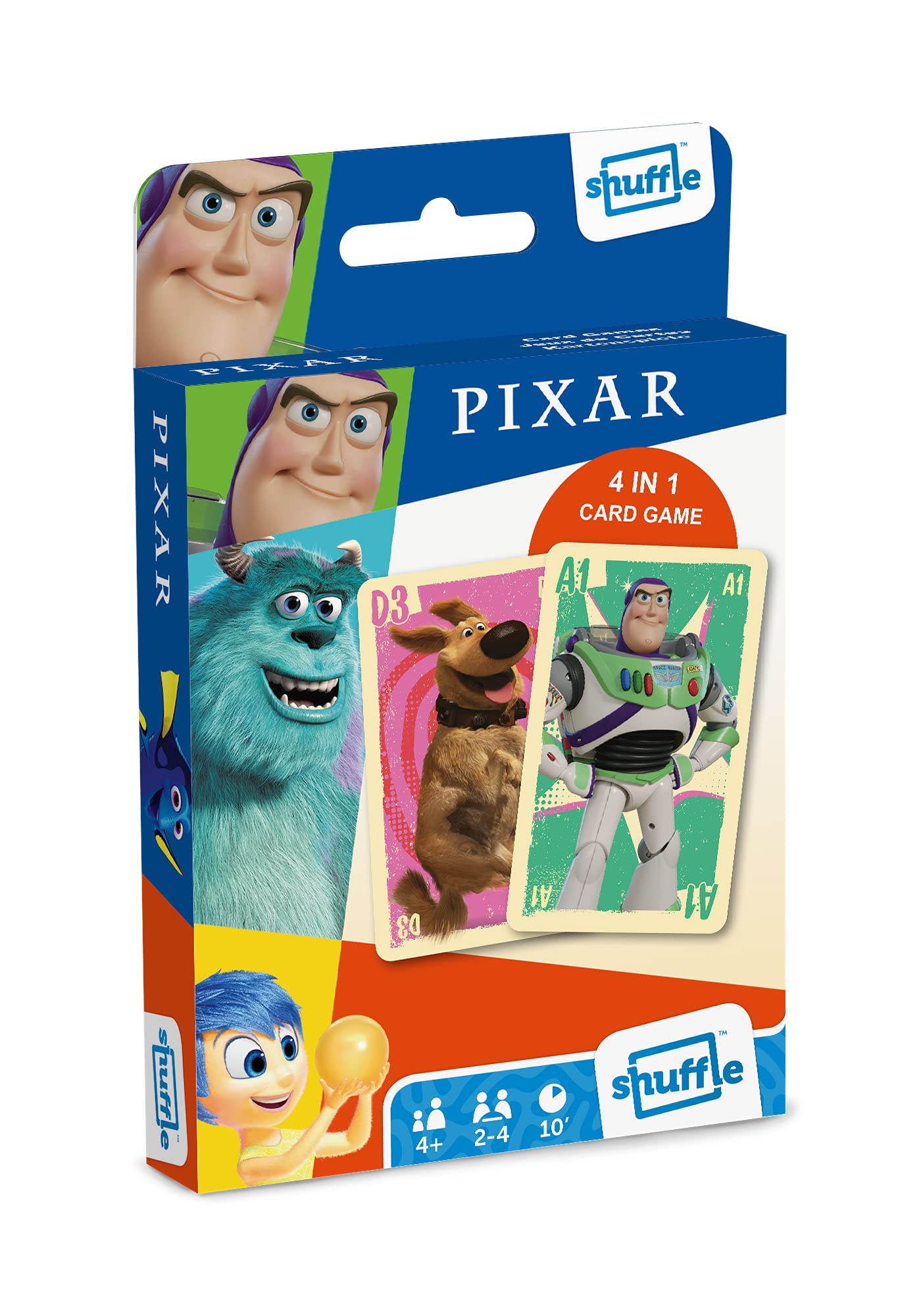 Shuffle Pixar Card Games For Kids - 4 in 1 Snap, Pairs, Happy Families & Action Game, Great Gift For Kids Aged 4+