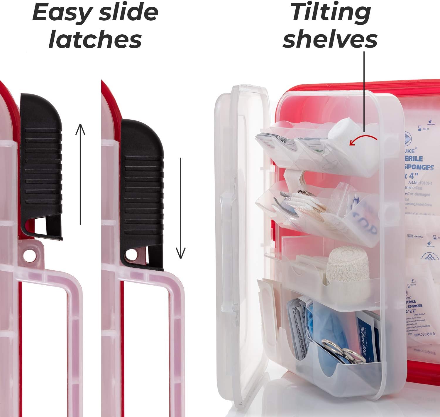 M2 BASICS 350 Piece Professional First Aid Kit | Mountable Hard Case with Dual-Layer Organizers for Business, School or Home: Health & Personal Care
