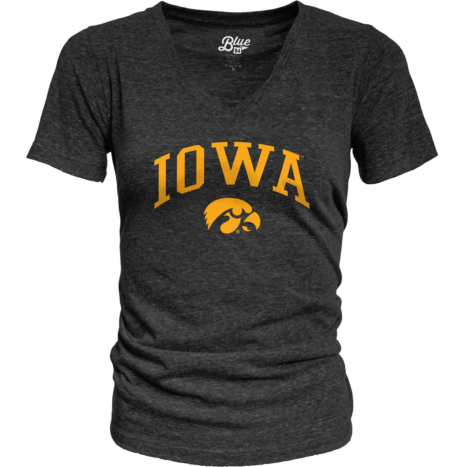 Blue 84 Women's Iowa Hawkeyes Heathered Team Color Confetti T Shirt, Iowa Hawkeyes Black, X-Large Image