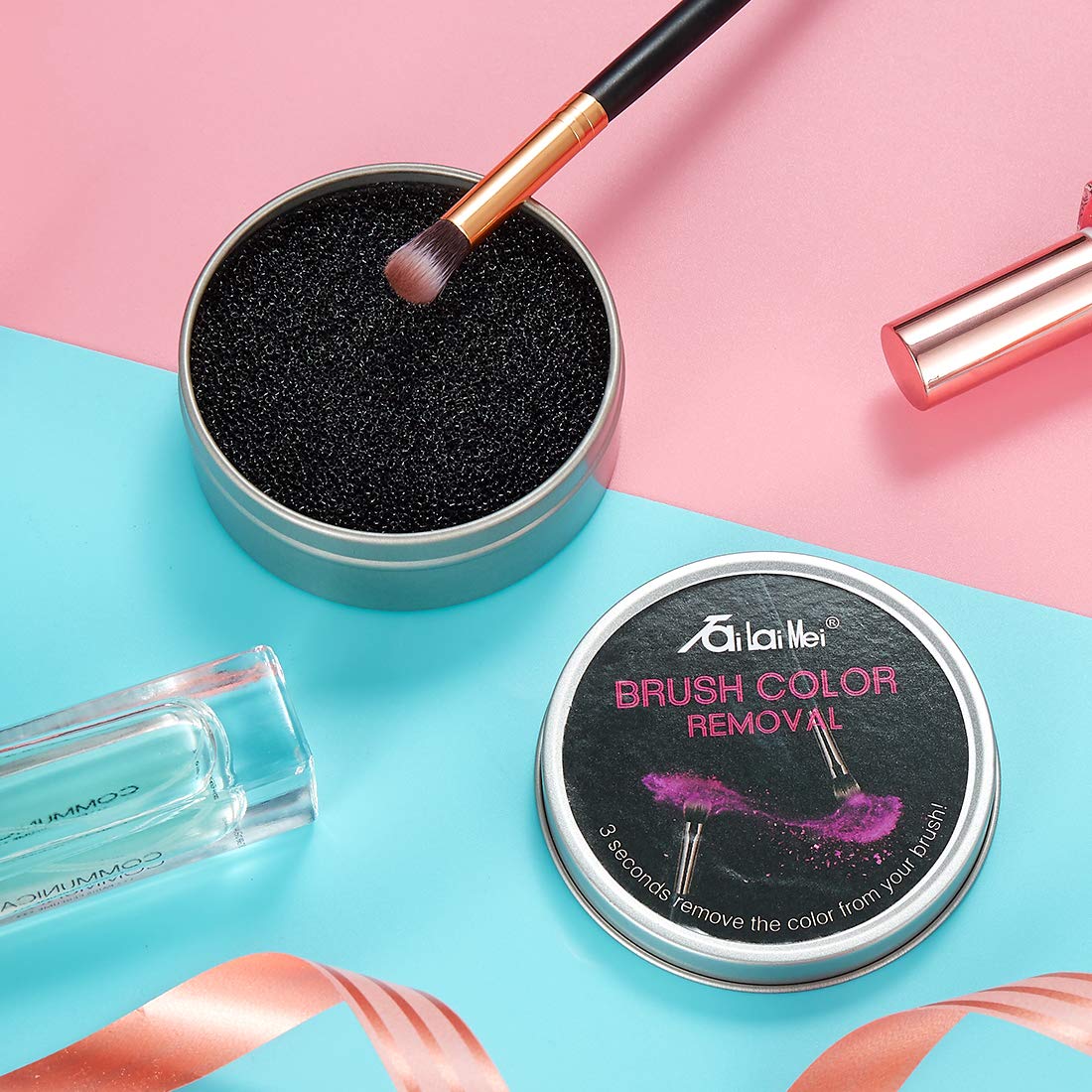 TailaiMei Color Removal Cleaner Sponge, Quickly & Easily Clean Makeup Brushes Without Water or Chemical Solutions Eliminating Drying Time - Switch Eyeshadow Colored Immediately: Beauty