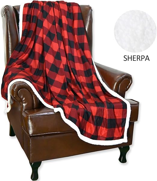Amazon Com Hughapy Buffalo Check Plaid Blanket Red And Black