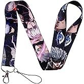 Pinstant Satoru Gojo Kaisen Anime Manga 17.7" Neck Lanyard Keychain Holder ID Badge Mobile Phone Pin Strap