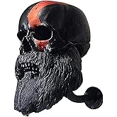 Personalized Cool Wall Mount Motorcycle Skull Hel-met Holder, Skull with Beard-Hel-met Rack,Removable Resin Crafts Motorcycle Hel-met, Hanger for Coats, Bike,Baseballs and Rugby Hel-met Caps,