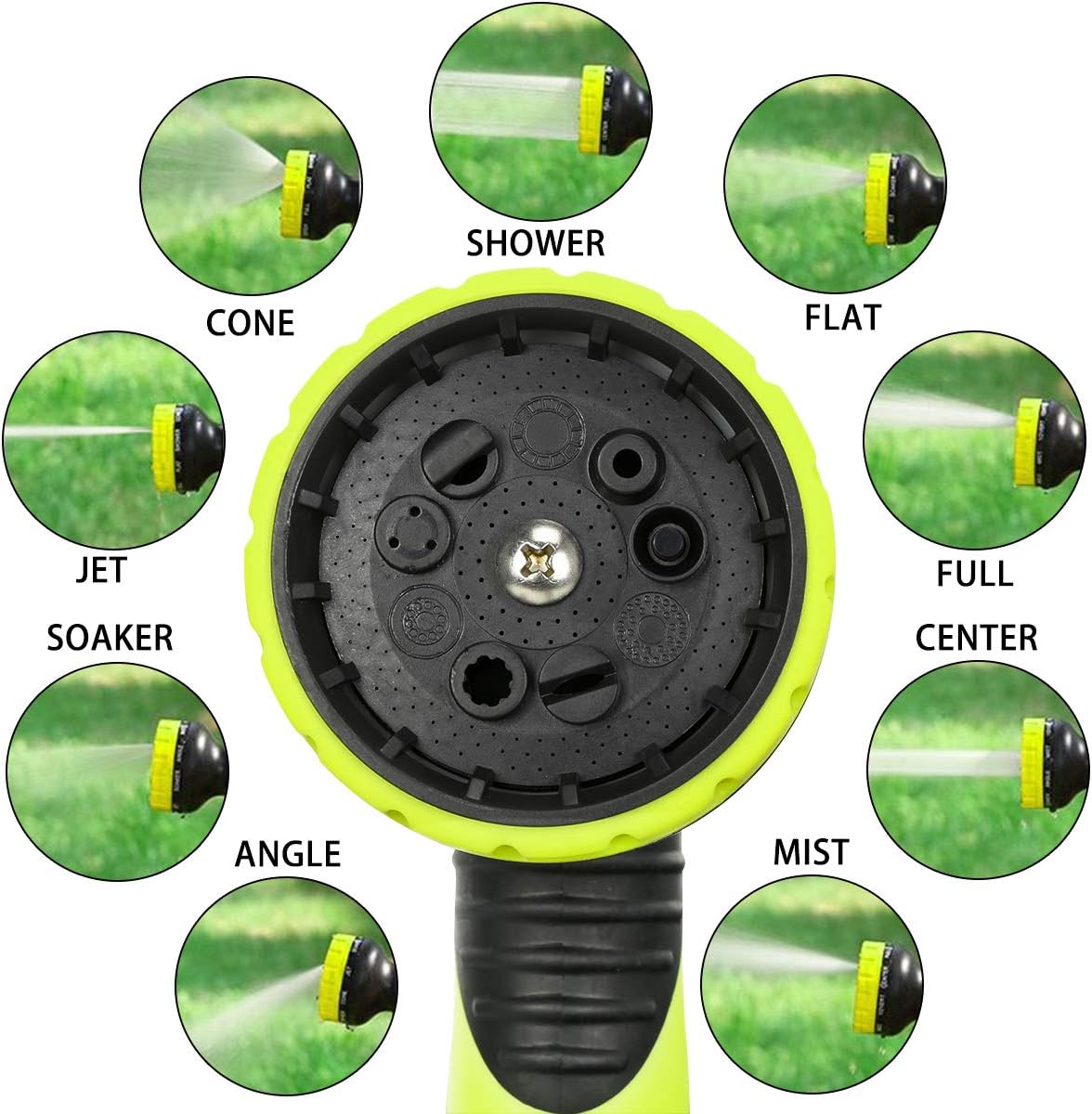 Sunflora 50 ft Expandable Garden Hose Bonus 10 feet with Solid Brass Fittings and 9 Patterns Spray Nozzle, Flexible No Kink Water Hoses for Lawn Total 60 Feet : Garden & Outdoor