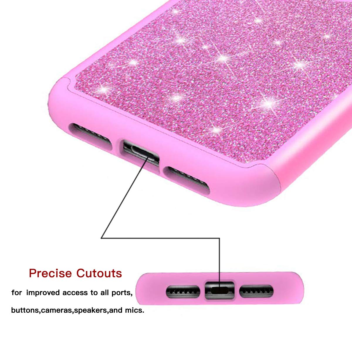 MIITUUELE Galaxy S10 Case, Glitter Case Sparkle Bling, Shining Heavy Duty Protection Dual Layer Hybrid Protective Armor Hard Cover Girls Women Cute Case for Samsung Galaxy S10 (Rose Red)