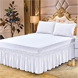 PHP Plain Dyed Deep Fitted Valance Sheet Poly Cotton Double White