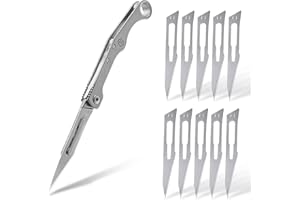 KeyUnity KK13 Precision Craft Utility Blade Titanium Handle Mini Cutting Tool for Arts Crafts DIY Projects Paper Cardboard Fabric and Hobby Use with Replaceable Blade