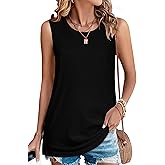 JILUVIN Tank Top for Women Sleeveless Summer Crewneck Casual Graphic Loose Fit Tunic Top