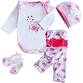 Reborn Baby Doll Clothes Outfit for 17-22 Inch Newborn Girl, Accessories fit 17-22 Inch Doll