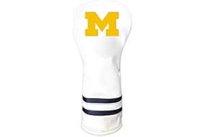 Team Golf NCAA White Vintage Fairway Golf Club Headcover, Form Fitting Design, Retro Design