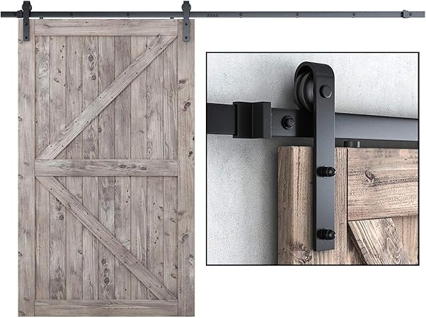 Amazon Com Smartstandard 10ft Heavy Duty Sturdy Sliding Barn Door