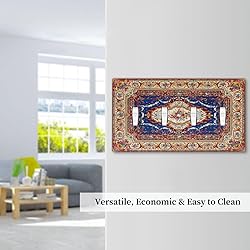 Spshian Vintage Bohemian Blue Red Floral Retro Quad