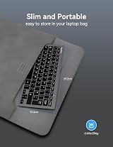 TECKNET 2.4G Wireless Keyboard Grey Ultra Slim 14 Shortcuts 12 Month Battery view 7