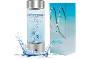 Droyek Hydrogen Water Bottle, Portable Hydrogen Water Bottle Generator, 3 Min Quick Electrolysis, Hydrogen Rich Water Glass Health Cupfor Office, Travel and Daily Drinking