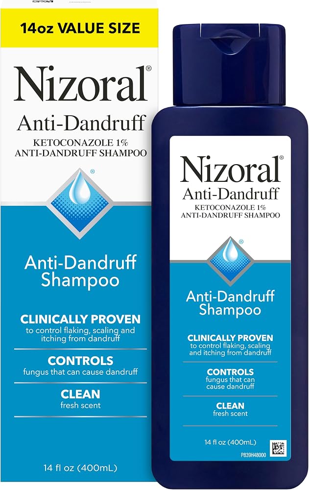 Nizoral Anti-Dandruff Shampoo with 1% Ketoconazole, Fresh Scent, 14 Fl Oz | Anti-Fungal Shampoo, Dandruff Shampoo for Dandruf