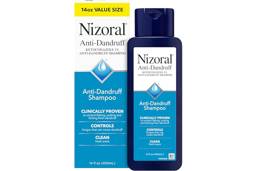 Nizoral Anti-Dandruff Shampoo with 1% Ketoconazole, 14 Fl Oz, Fresh Scent, Anti Fungal Shampoo
