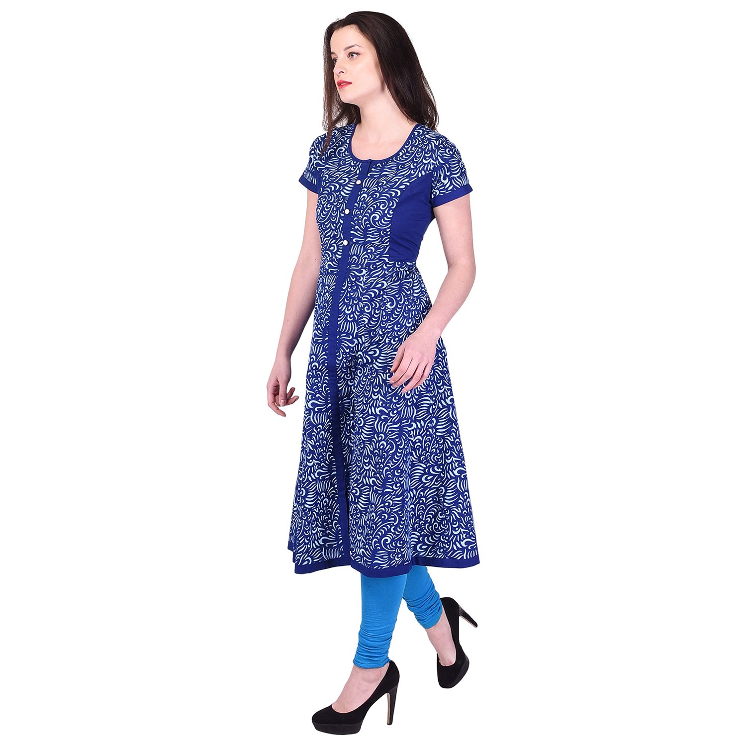 rajmandirfabrics women's cotton anarkali floral print kurti