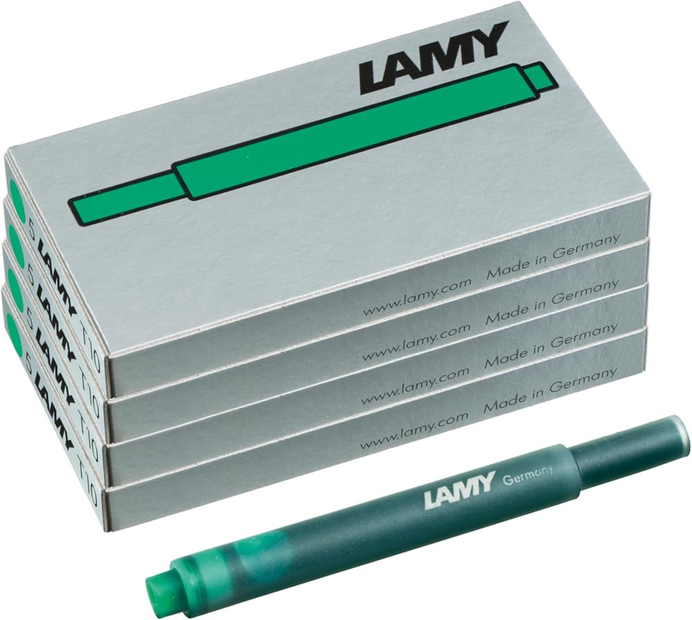 LAMY T10 Green Ink Cartridges Set of 4 Large Capacity 1.25 ml