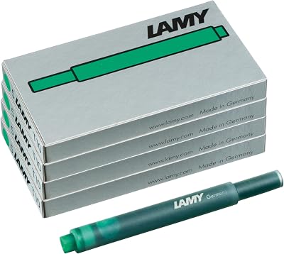 LAMY T10 Green Ink Cartridges Set of 4 Large Capacity 1.25 ml