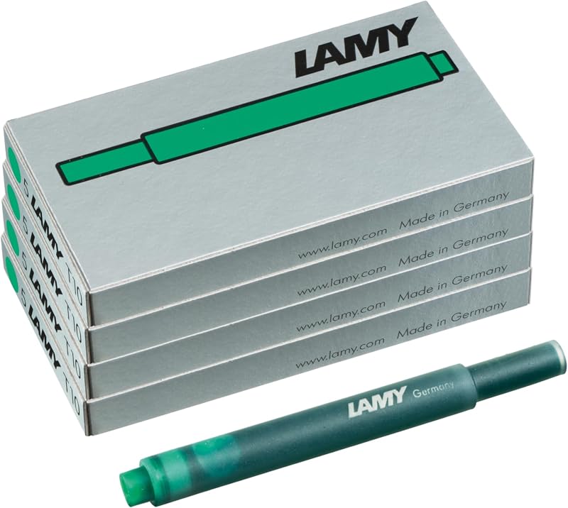 LAMY T10 Green Ink Cartridges Set of 4 Large Capacity 1.25 ml