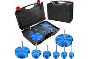 GOHELPER 7Pcs PVC Pipe Reamer Kit With 3/4inch, 1inch, 1-1/4inch,1-1/2inch, 2inch, 3inch, 4inch Head Aluminum, PVC Fitting Saver, PVC Socket Saver For SCH40 PVC, ABS PVC Pipe, CPVC, Fit for Standard 1/2" Drill