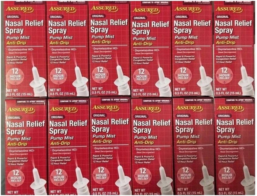 (12 pack) Nasal Relief Spray, 12 hour Pump Mist (Oxymetazoline HCL) 0.5 fl oz: Health & Personal Care