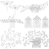 Gingbiss Wedding Hair Accessories Set for Bridal, Silver Pearl Rhinestone Hair Pins Wedding Hair Comb for Brides Bridesmaids Women Girls