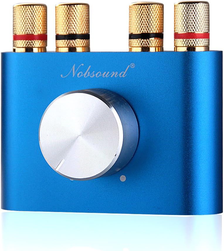 Blue Nobsound Mini Bluetooth Power Amplifier Stereo Hi Fi Digital Amp 2 0 Channel 50w 2 With Aux Usb Bluetooth Input Wireless Audio Receiver Pc Sound Card With Power Supply