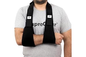 supregear Arm Sling Shoulder Immobilizer, Rotator Cuff Support Brace, Lightweight Comfortable Sling for Shoulder Injury, Broken, Dislocated, Fracture, Strain, Left Right, Men Women, Black