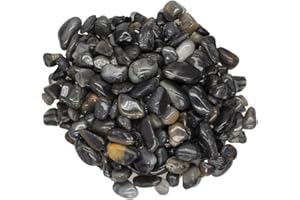 Digging Dolls: 1 lb Tumbled Black Onyx Stones from Africa - 0.5" to 0.75" avg. - Polished Rocks for Arts & Crafts, Reiki, Wicca and so Much More! (Size #5)