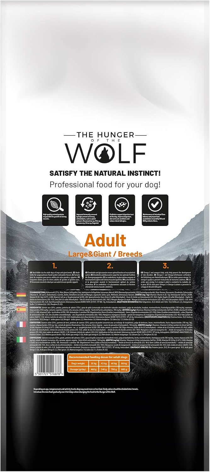 The Hunger of the Wolf Dry Dog Food - for Large or Giant Breeds Formula Good for Joint Health with Chicken Adult - 3kg - Image 4