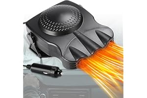 MILUKON Car Heater,12V Fast Heating Defroster 150W Car Defogger, 2 in1 Car Heater for Cigarette Lighter with 180° Rotary Base for Trucks, SUV, Jeeps, MPV