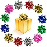 YAOFAR 150pcs 1 Inch Mini Gift Bow 6 Color 1" Wrap Bow Self Adhesive for Small Presents Wrapping Christmas Birthday Holiday Party Decor (1in)